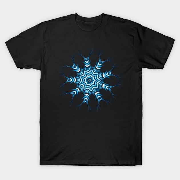 Snowflake Mandala In Blue T-Shirt by Boriana Giormova